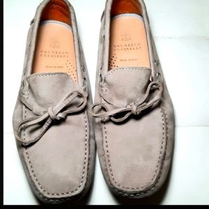 Brunello Cucinelli Luxury Men's Suede Loafer Shoes